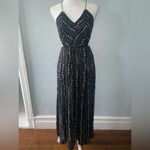 Ecote Black & White Indie Boho Maxi Dress